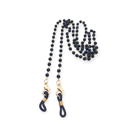 glasschain with black beads1